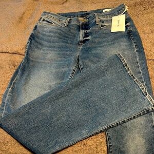 Frame Denim Blue High Waist Bell Leg Jeans